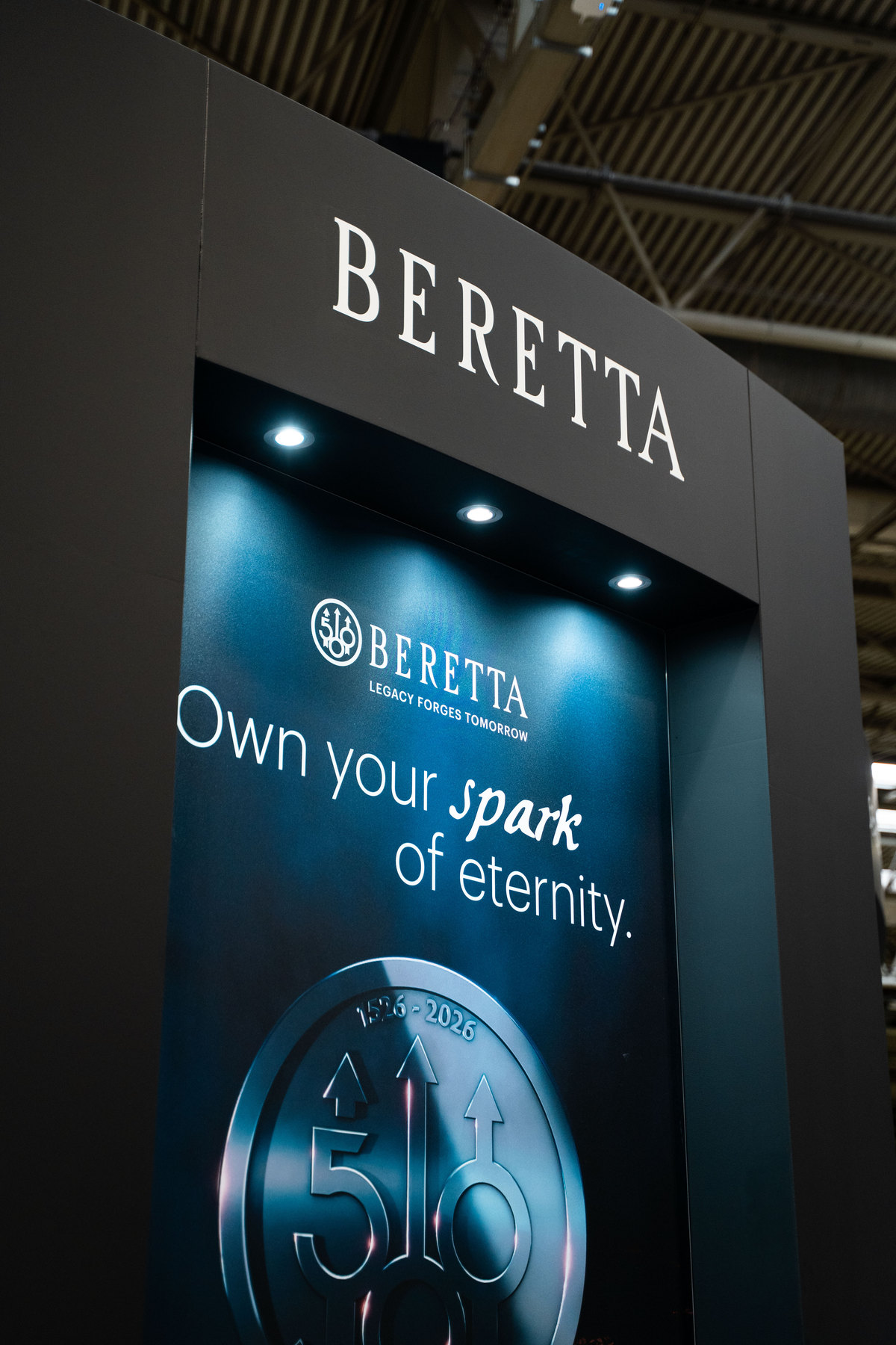 Beretta 500th anniversary Own your spark of eternity display on the GMK stand