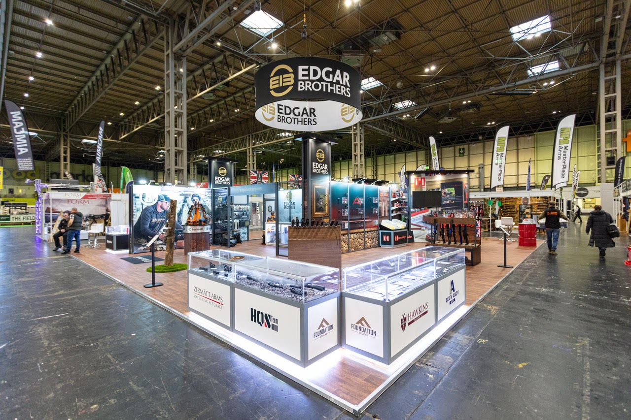 The Edgar Brothers stand at the British Shooting Show at the NEC Birmingham